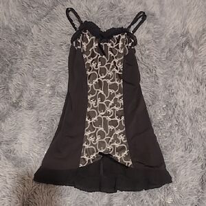 Elegant Black and Gray Women's Chemise